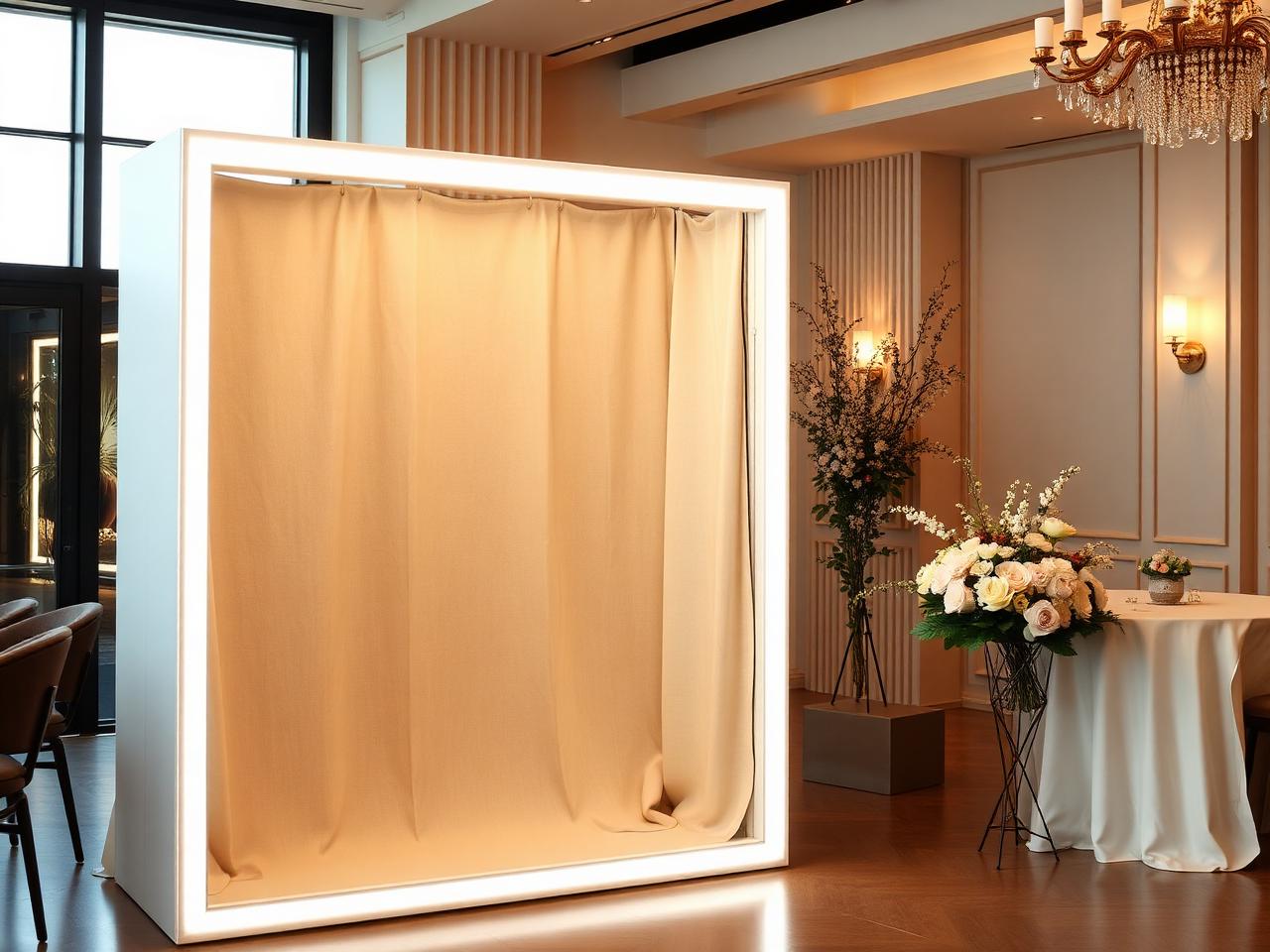 Minimal luxury photo booth in a modern venue